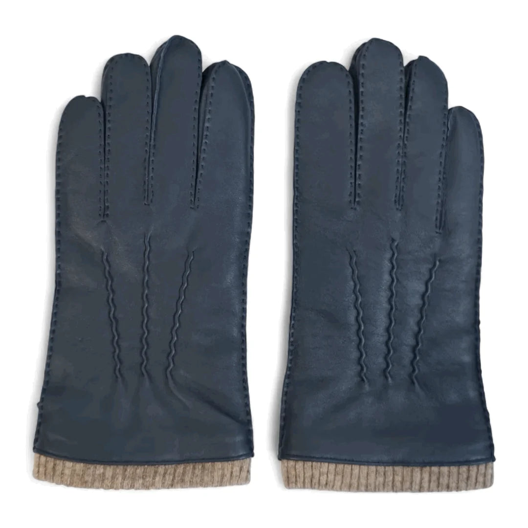 Guantes de Piel con Puño de Punto