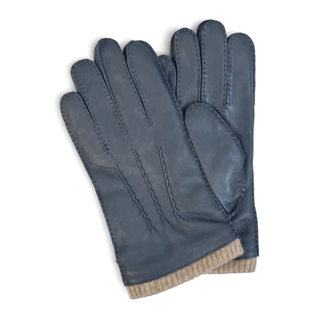 Guantes de Piel con Puño de Punto