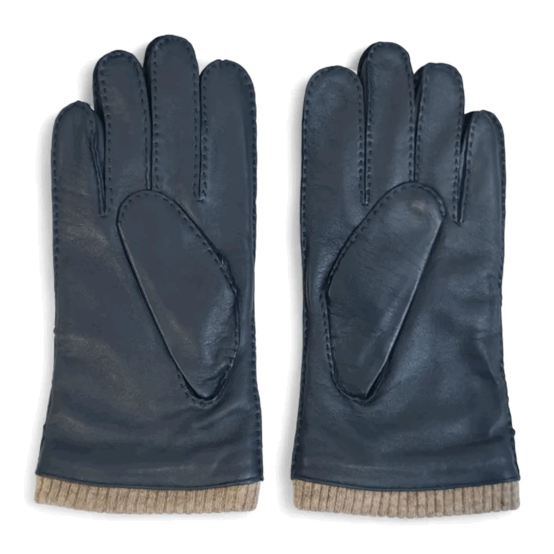 Guantes de Piel con Puño de Punto