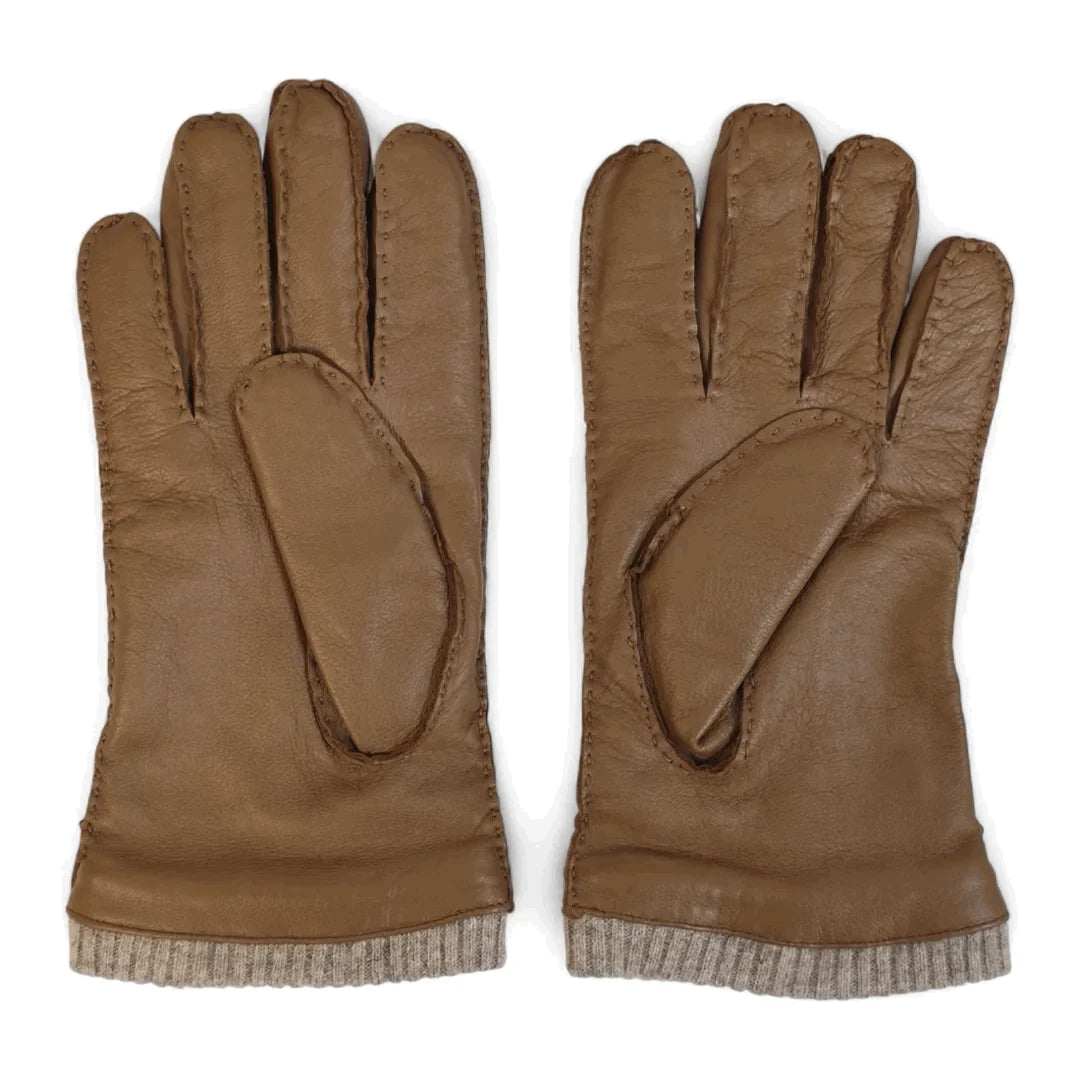 Guantes de Piel con Puño de Punto