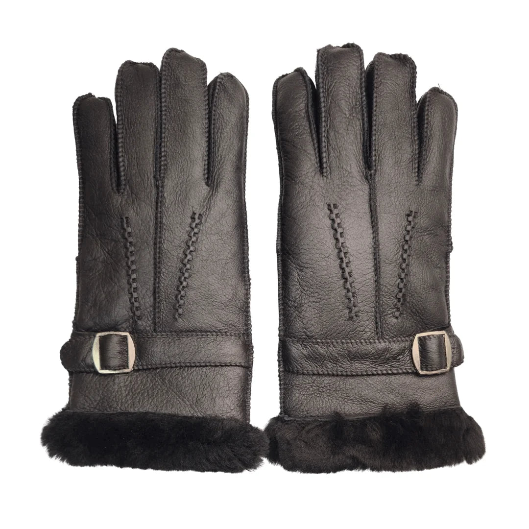 Guantes de Piel de Borrego con Hebilla