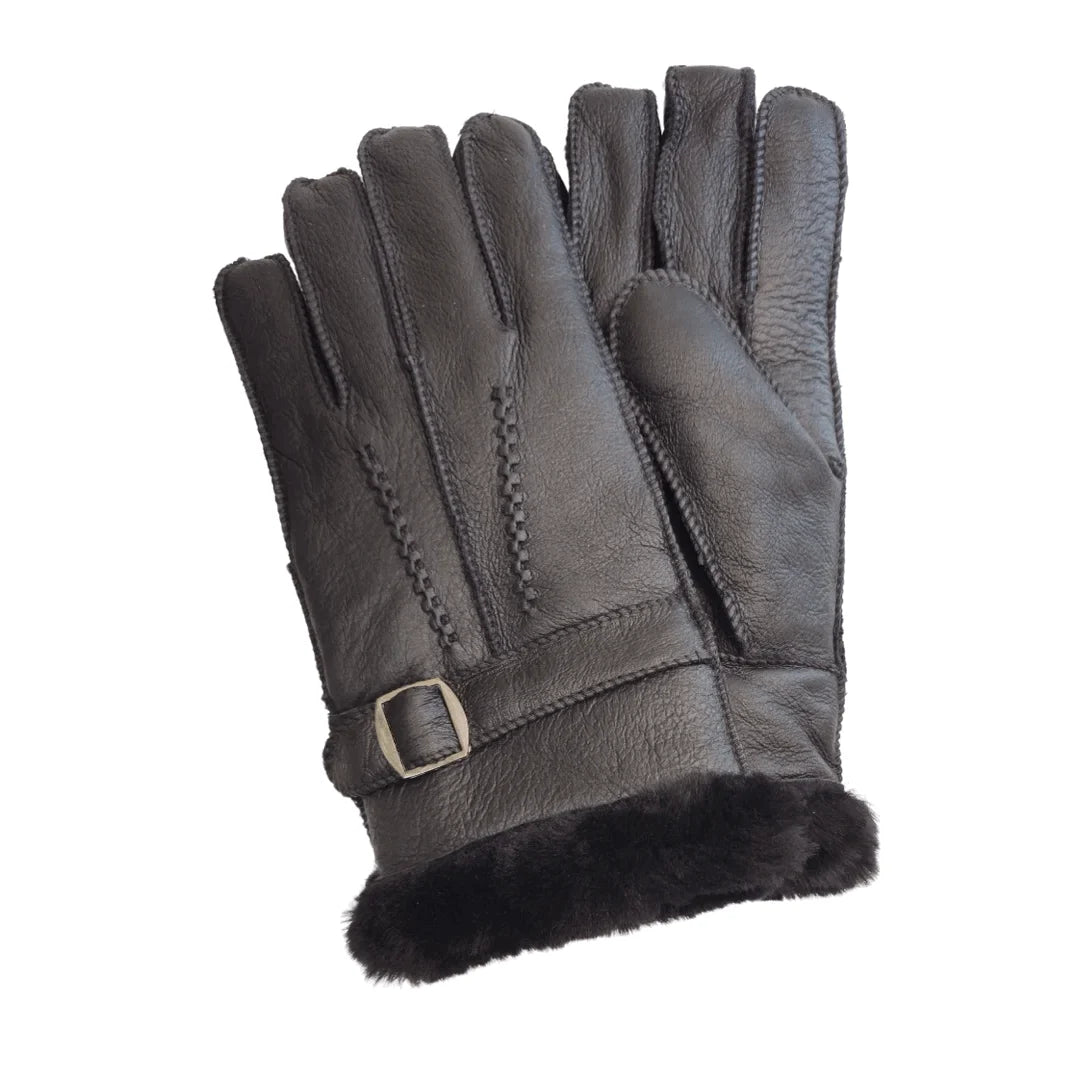 Guantes de Piel de Borrego con Hebilla