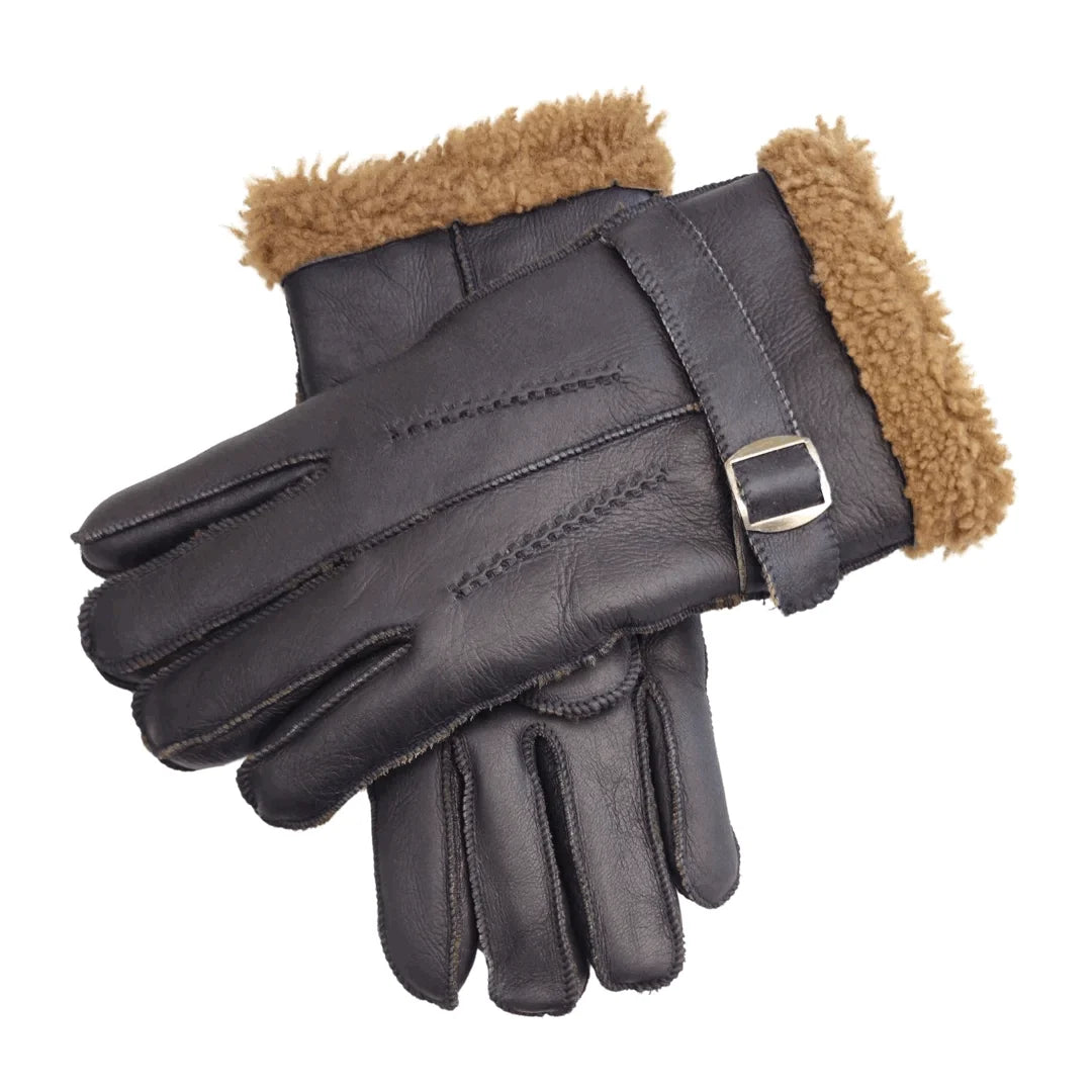 Guantes de Piel de Borrego con Hebilla