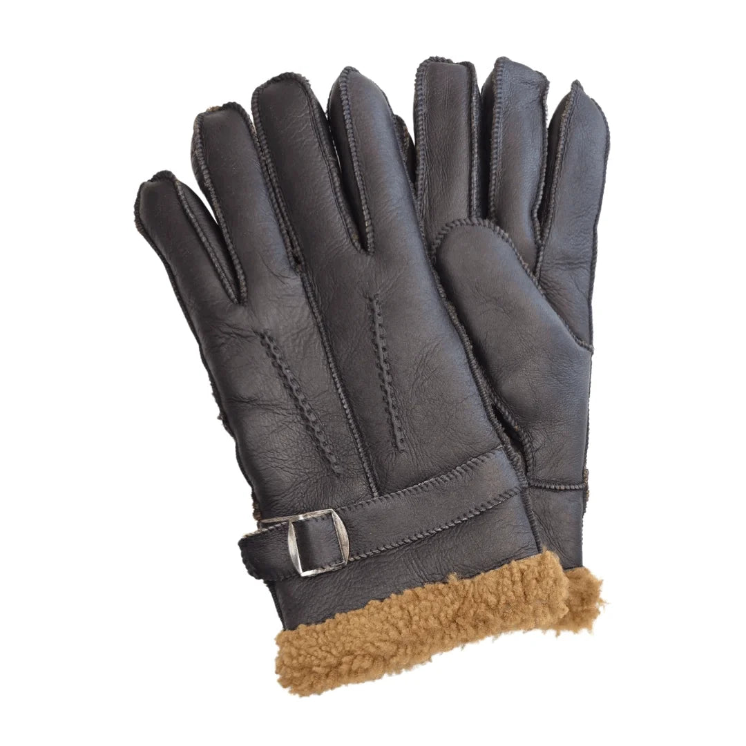 Guantes de Piel de Borrego con Hebilla