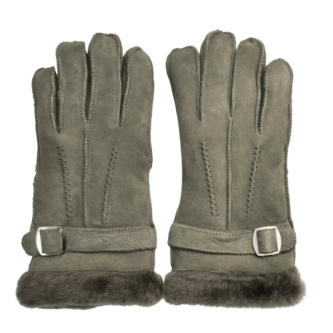 Guantes de Piel de Borrego con Hebilla