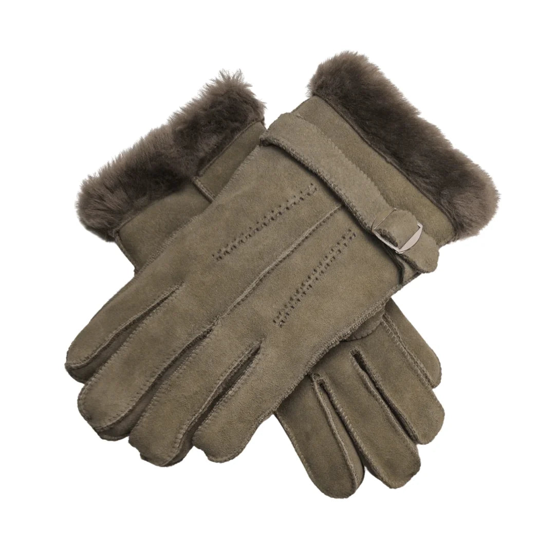 Guantes de Piel de Borrego con Hebilla