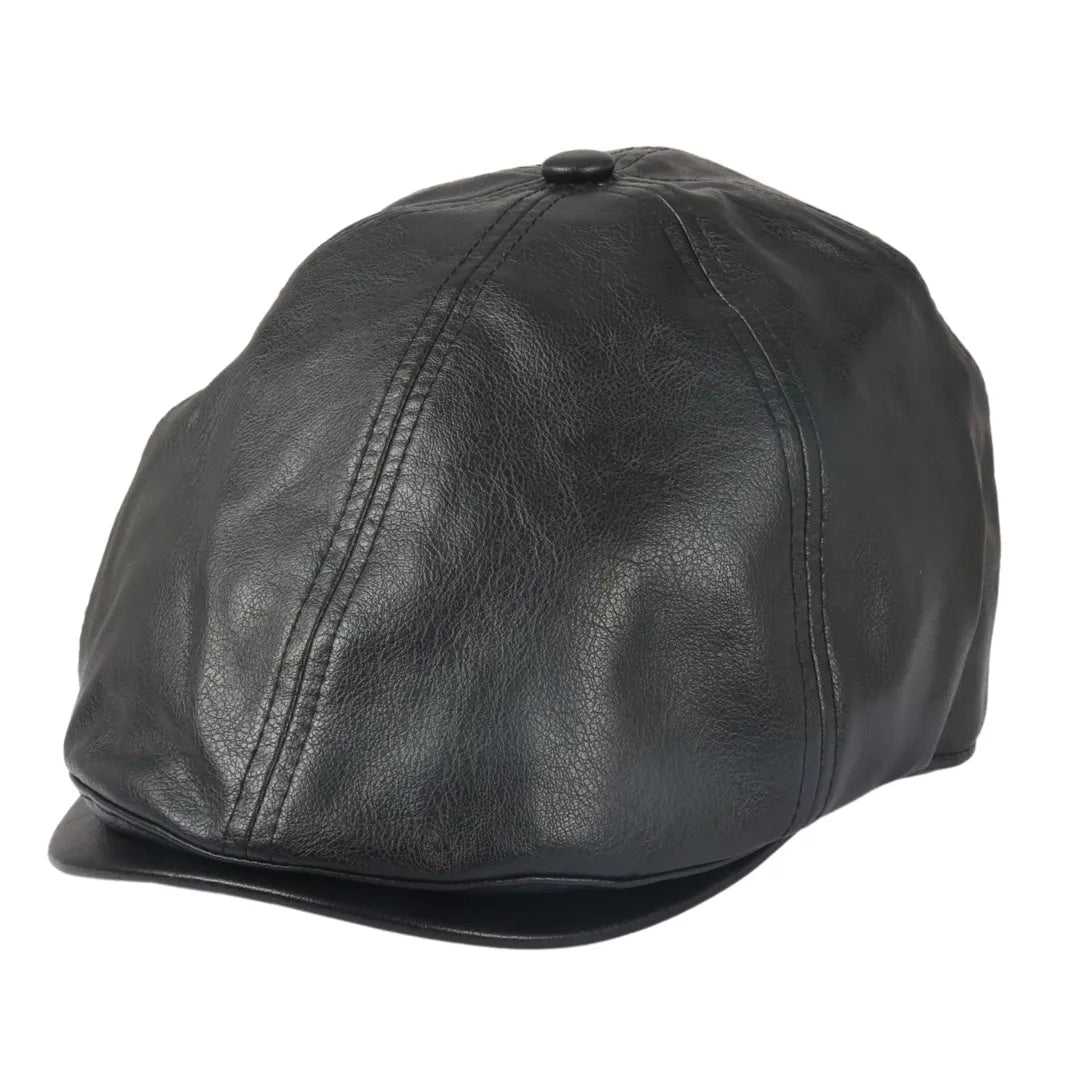 Gorra Plana Gatsby de Piel Sintética