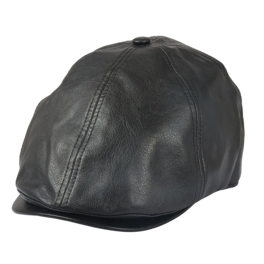 Gorra Plana Gatsby de Piel Sintética