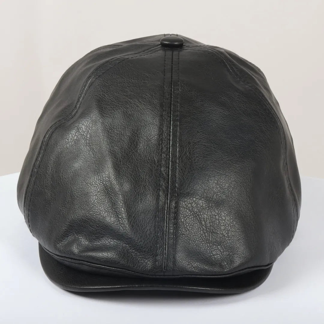 Gorra Plana Gatsby de Piel Sintética