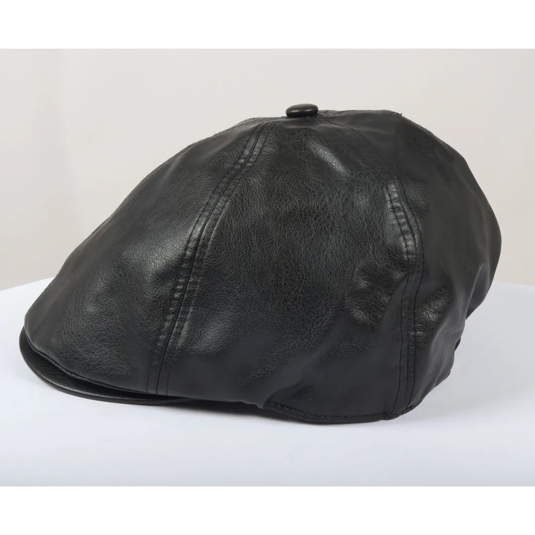 Gorra Plana Gatsby de Piel Sintética