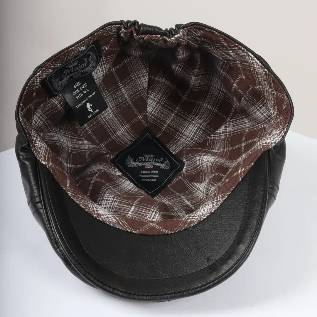Gorra Plana Gatsby de Piel Sintética