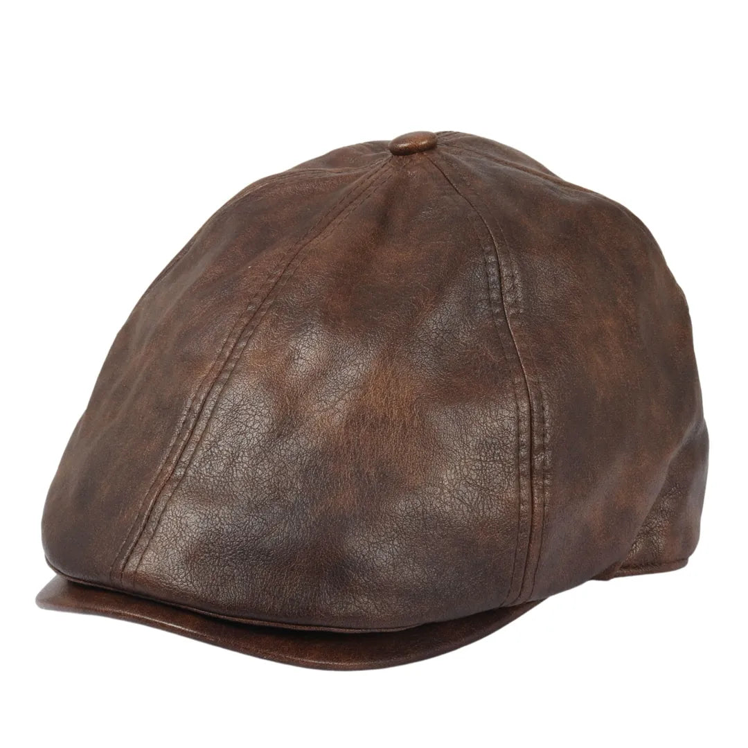 Gorra Plana Gatsby de Piel Sintética