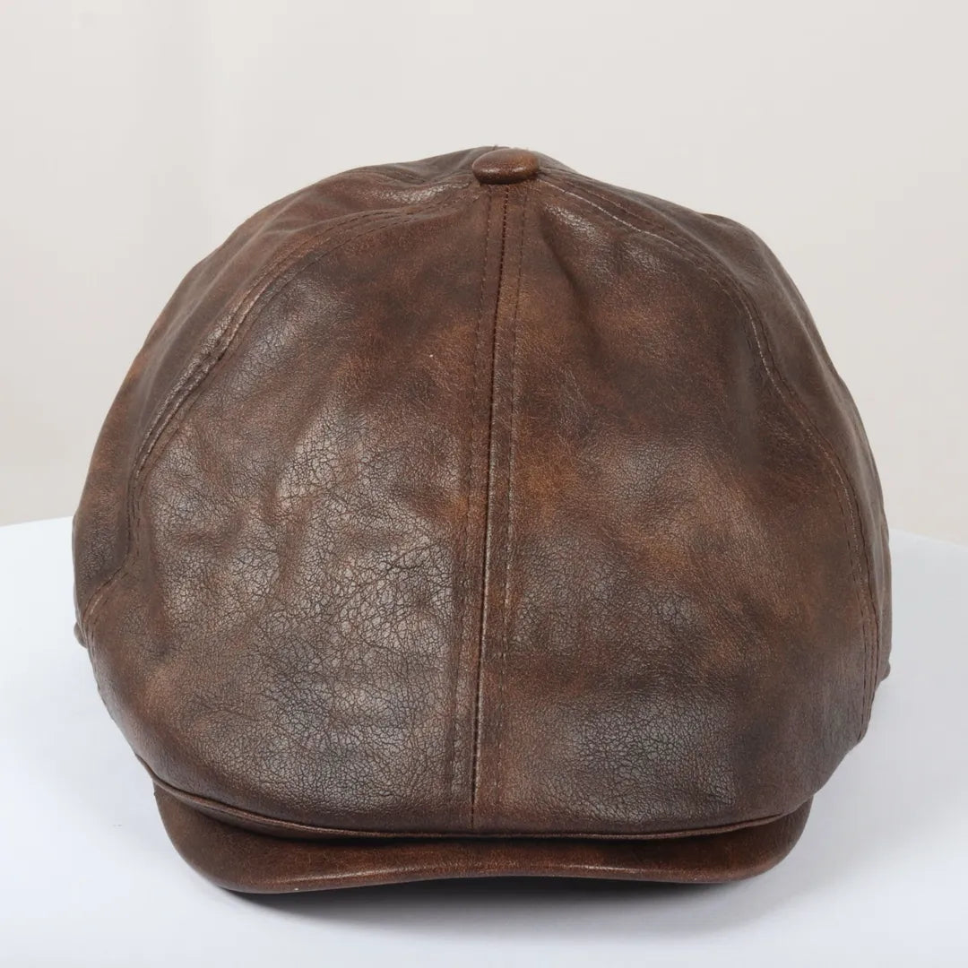 Gorra Plana Gatsby de Piel Sintética