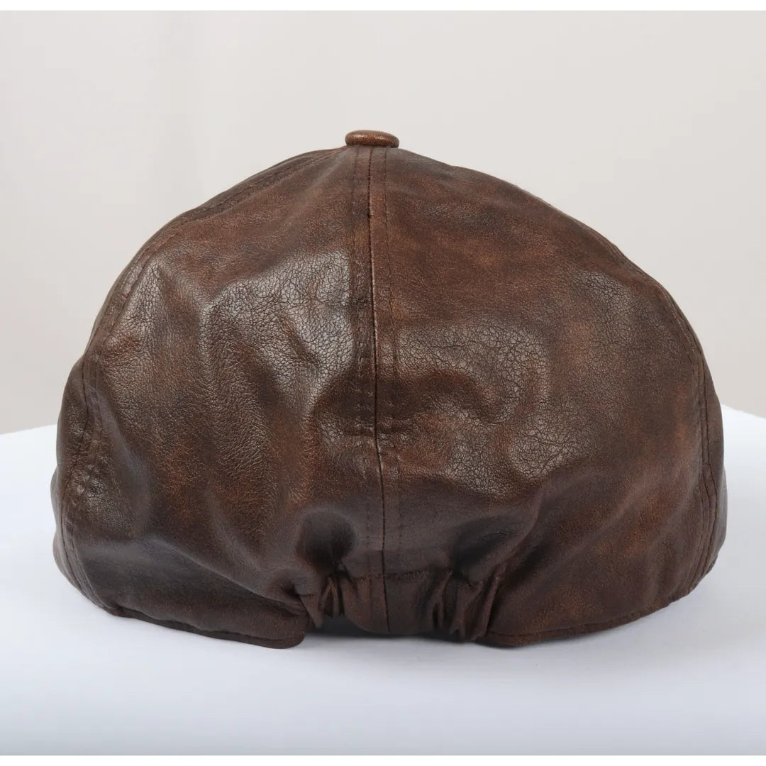 Gorra Plana Gatsby de Piel Sintética