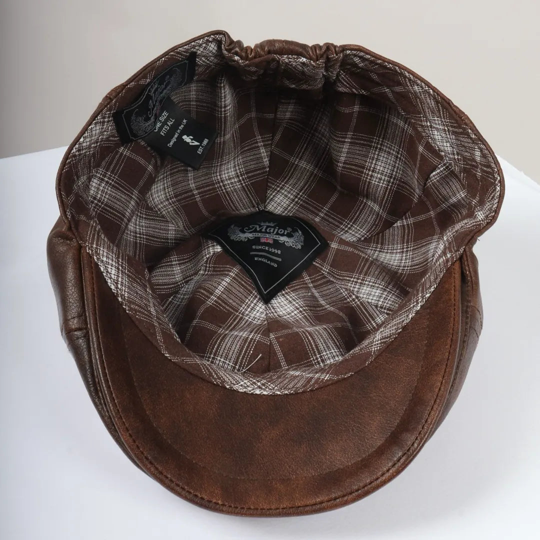 Gorra Plana Gatsby de Piel Sintética