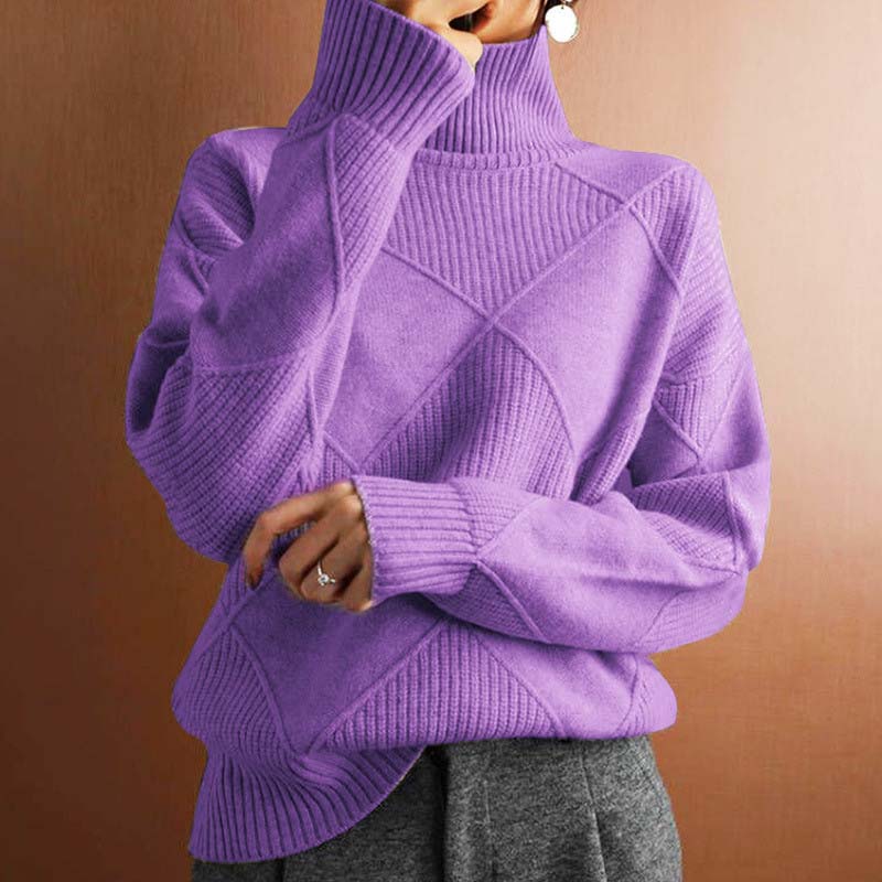 Jersey de Cuello Vuelto en Color Liso