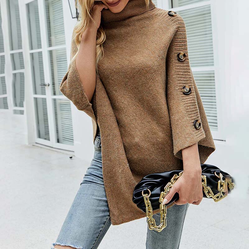 Jersey de Cuello Vuelto con Botones