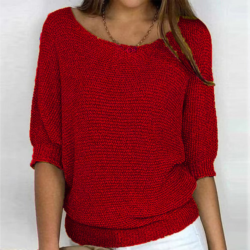 Jersey de Punto Liso Manga Tres Cuartos