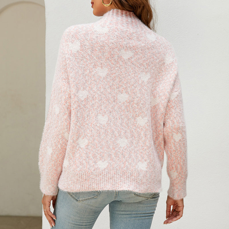 Jersey de Punto con Estampado de Corazón