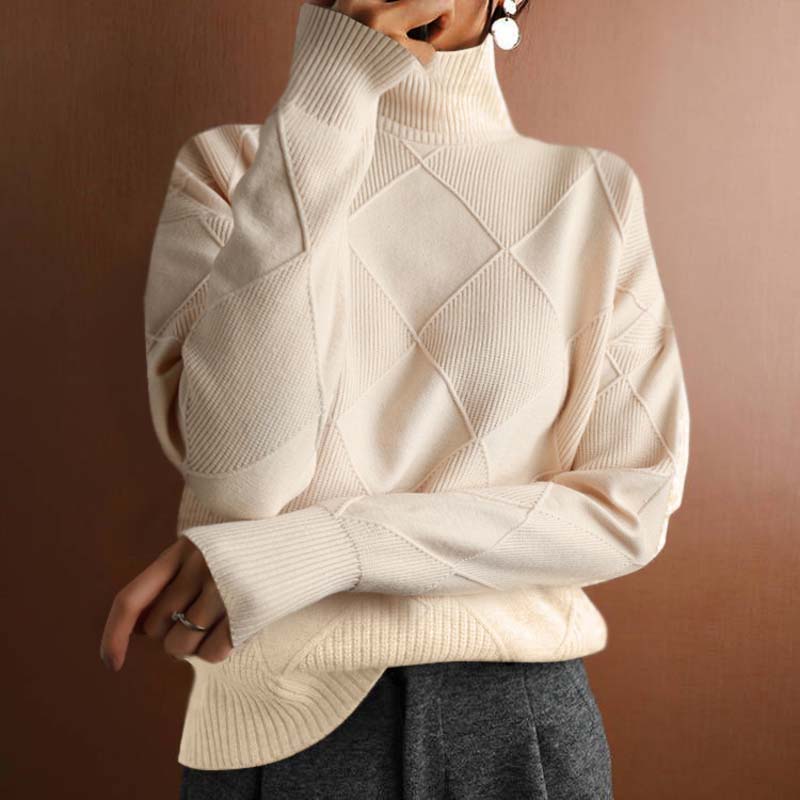 Jersey de Cuello Vuelto en Color Liso