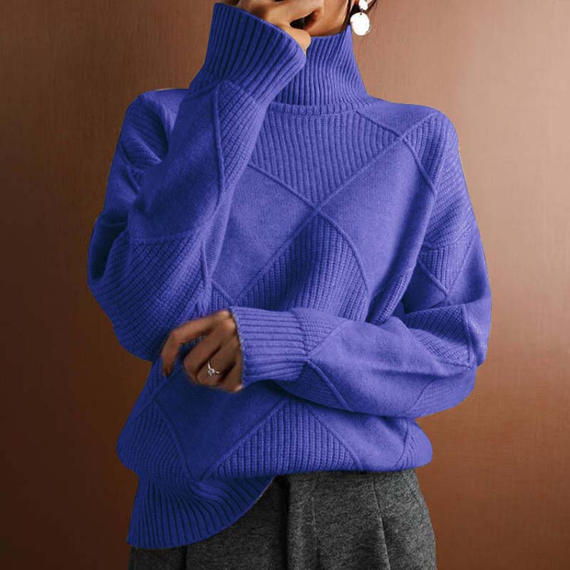 Jersey de Cuello Vuelto en Color Liso