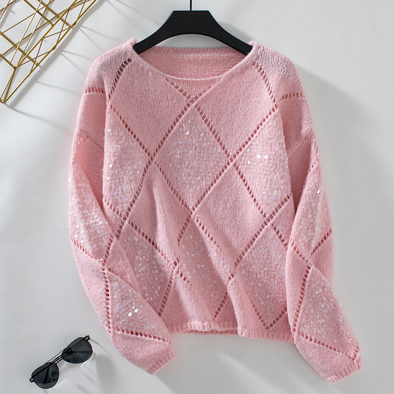 Jersey de Punto Calado con Lentejuelas