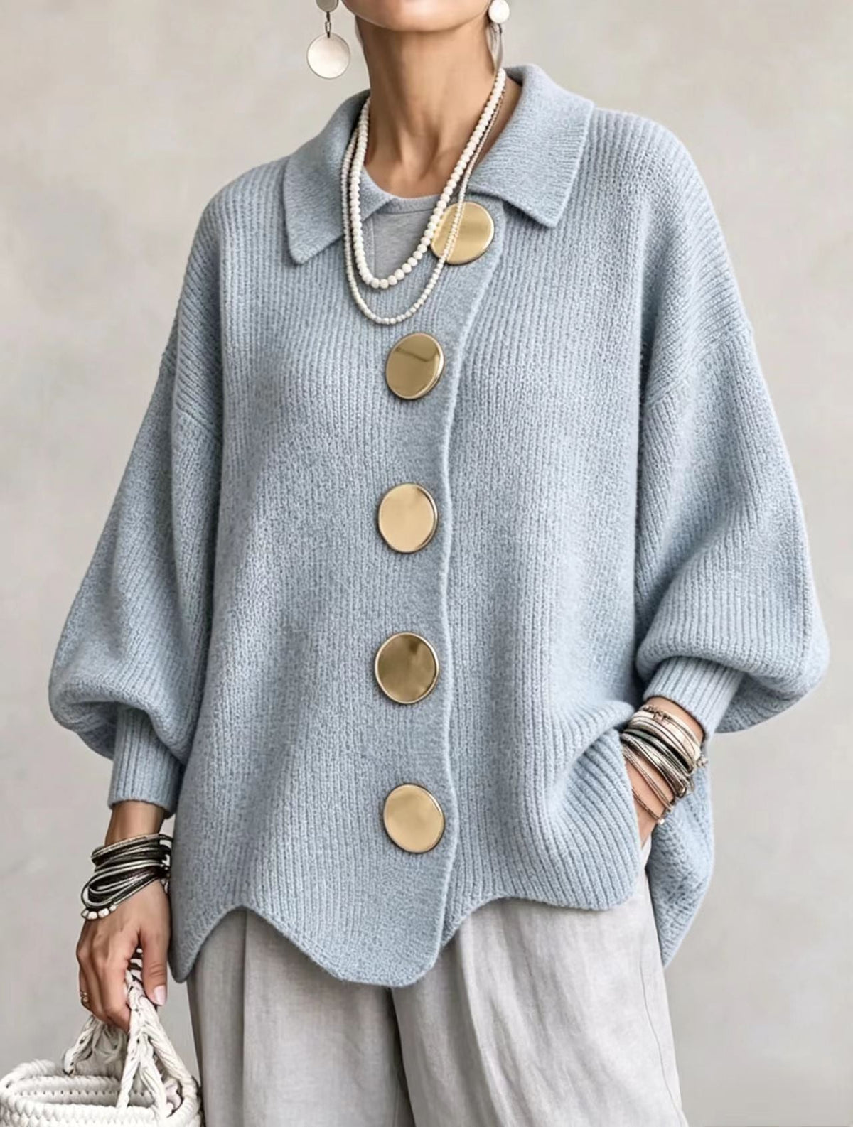 Isadora | Rebeca Oversize con Botones Metálicos