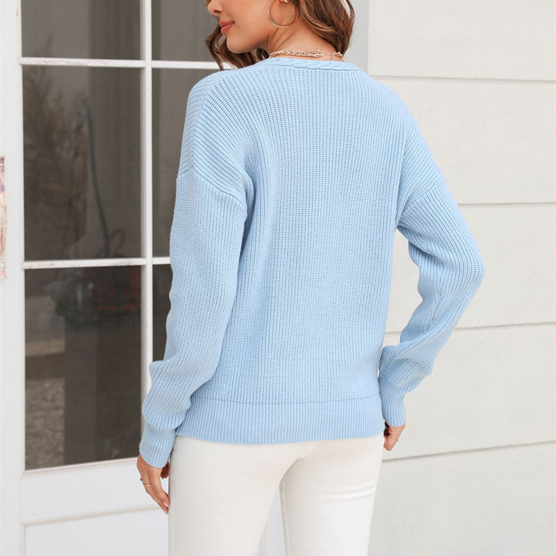 Jersey de Cuello en V Colores