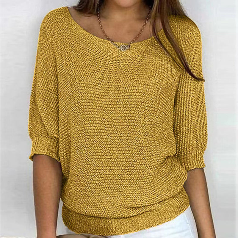 Jersey de Punto Liso Manga Tres Cuartos