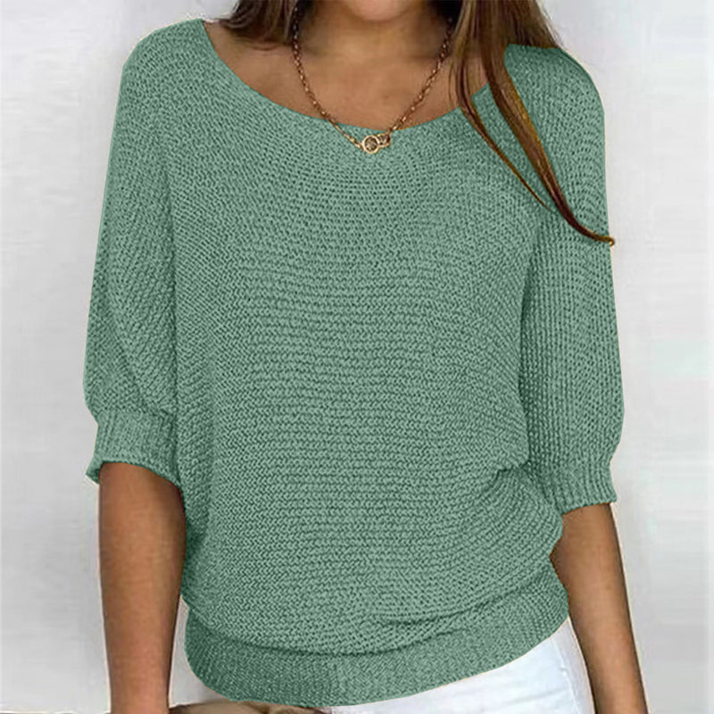 Jersey de Punto Liso Manga Tres Cuartos