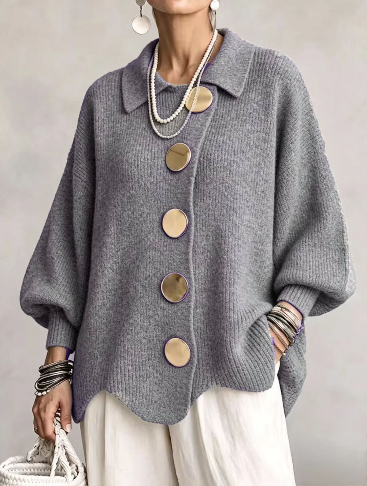Isadora | Rebeca Oversize con Botones Metálicos