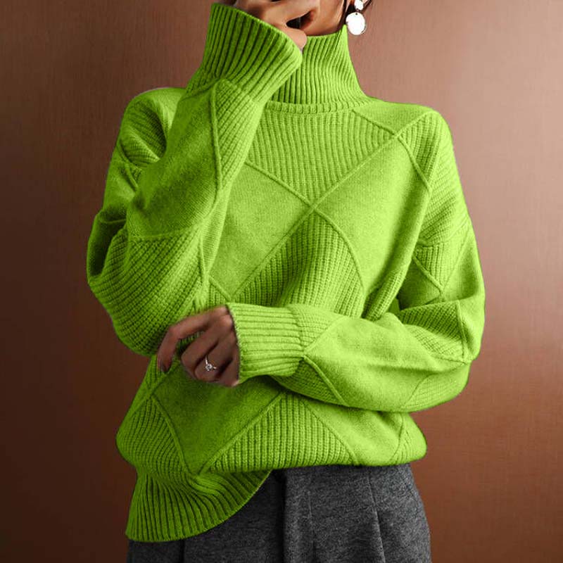 Jersey de Cuello Vuelto en Color Liso