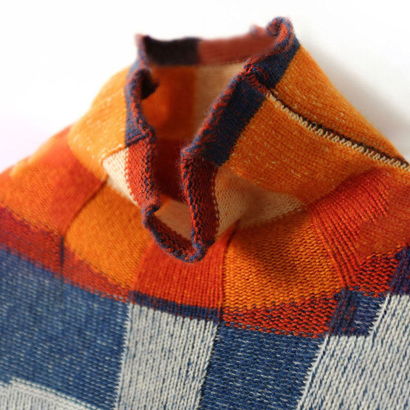Jersey de Punto de Cuadros de Colores