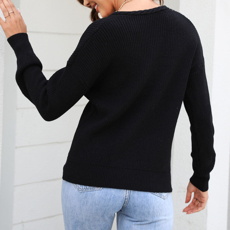 Jersey de Cuello en V Colores
