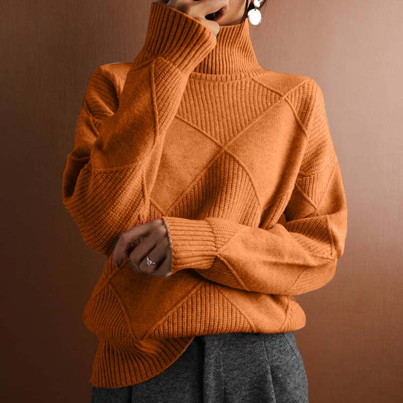 Jersey de Cuello Vuelto en Color Liso