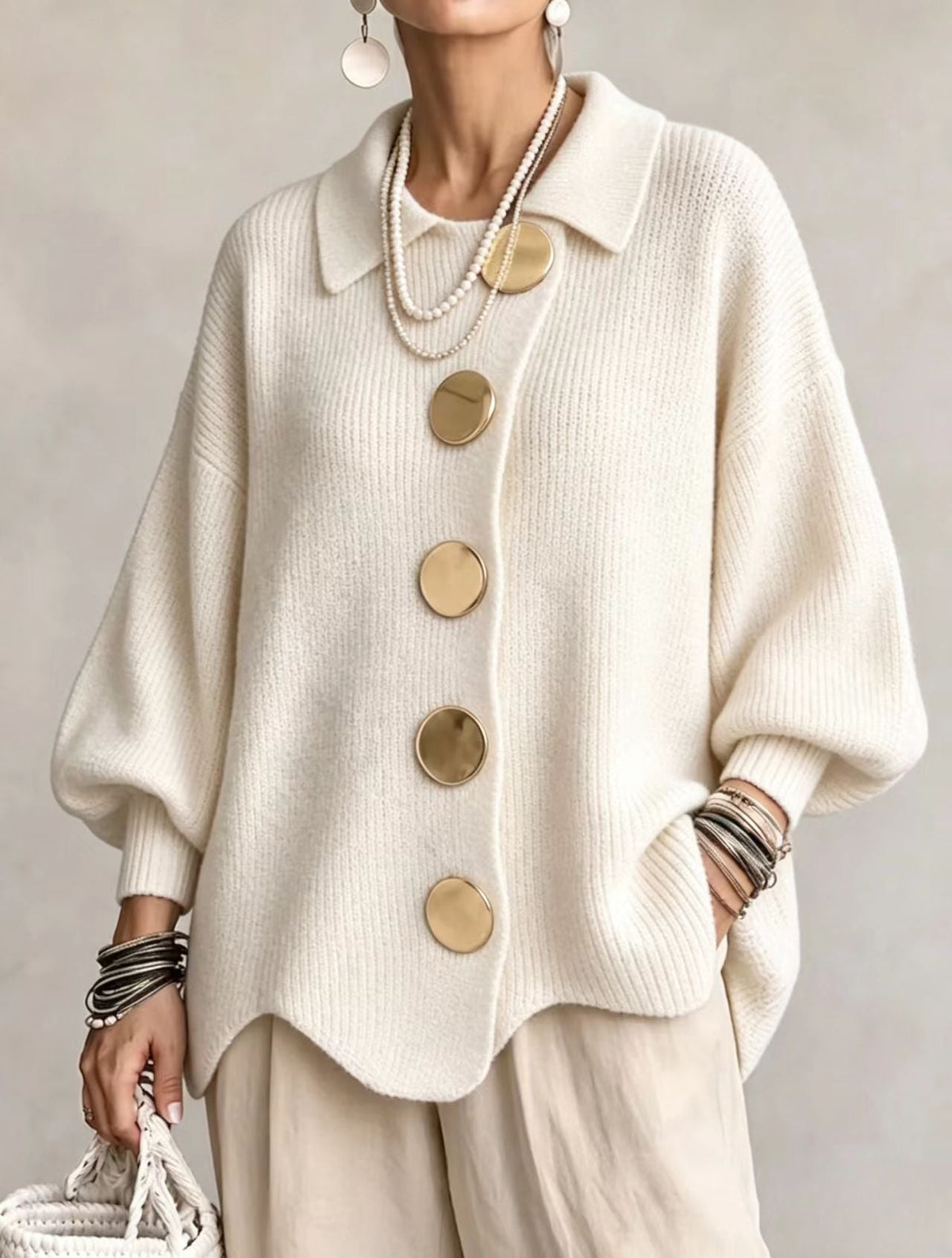 Isadora | Rebeca Oversize con Botones Metálicos