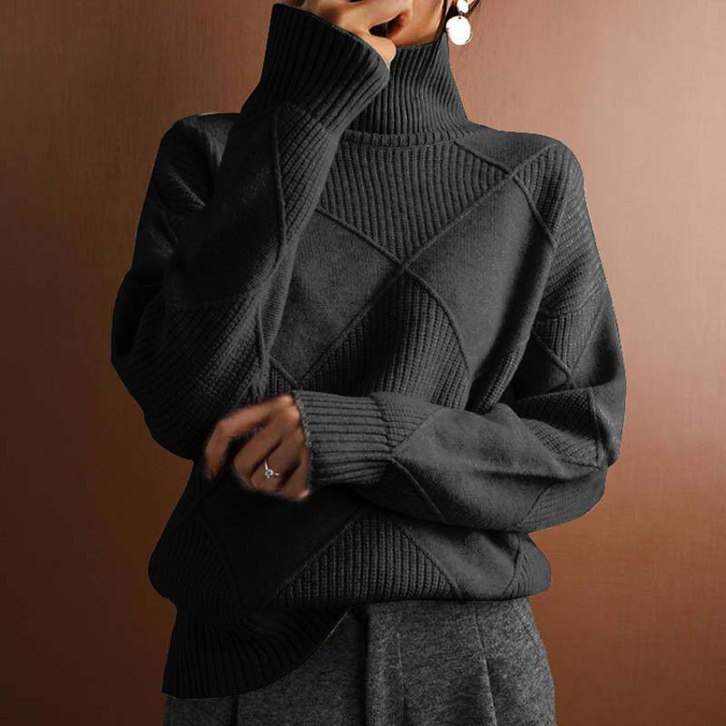 Jersey de Cuello Vuelto en Color Liso