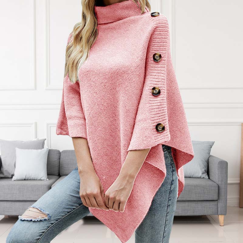 Jersey de Cuello Vuelto con Botones