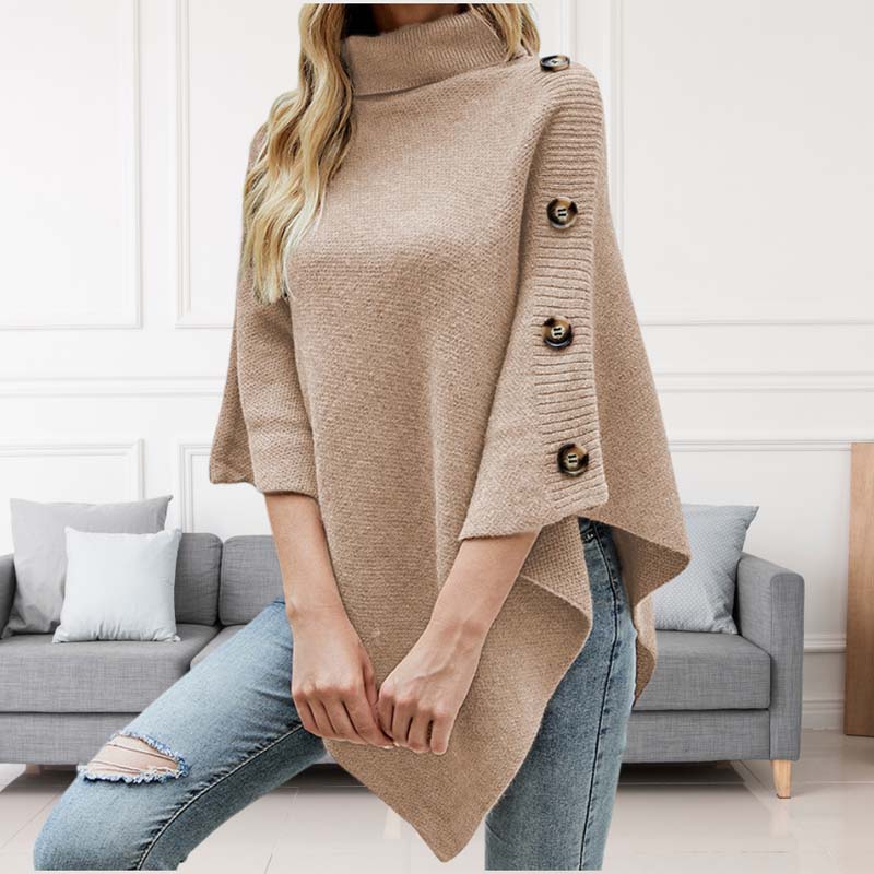 Jersey de Cuello Vuelto con Botones
