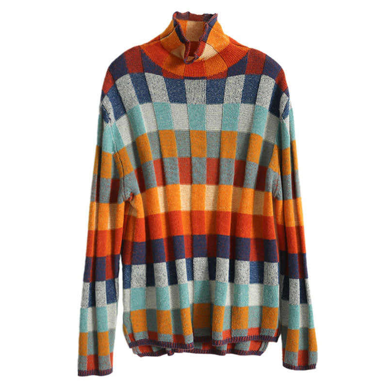 Jersey de Punto de Cuadros de Colores