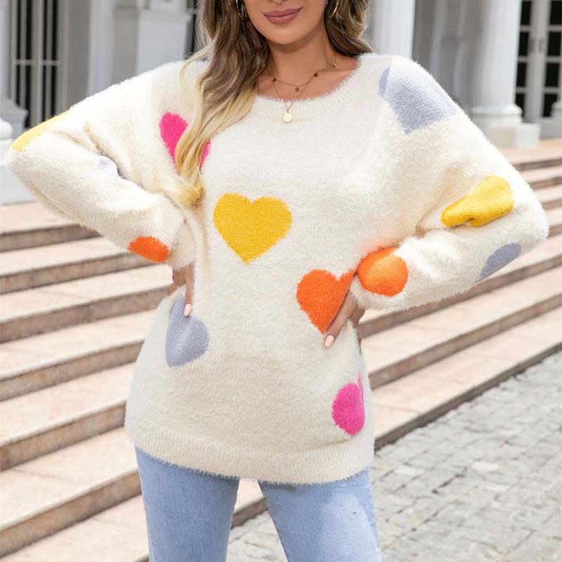 Jersey de Punto con Motivo de Corazón