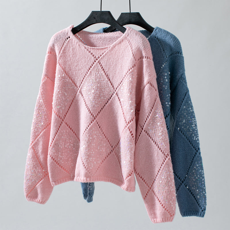 Jersey de Punto Calado con Lentejuelas