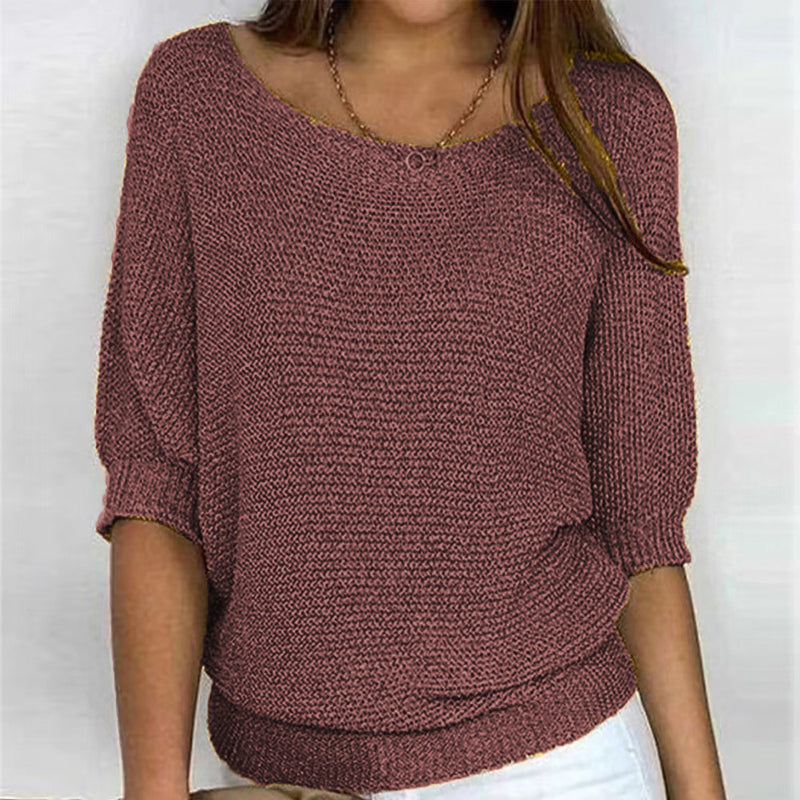 Jersey de Punto Liso Manga Tres Cuartos