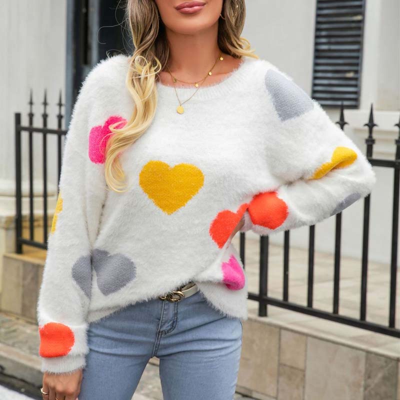 Jersey de Punto con Motivo de Corazón