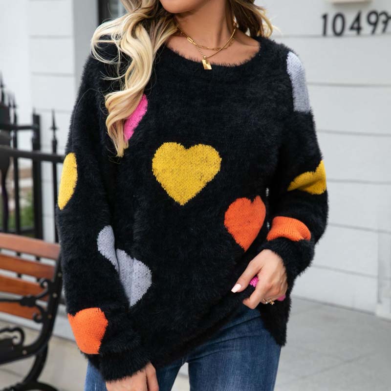 Jersey de Punto con Motivo de Corazón