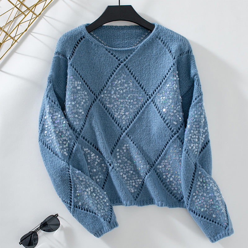 Jersey de Punto Calado con Lentejuelas