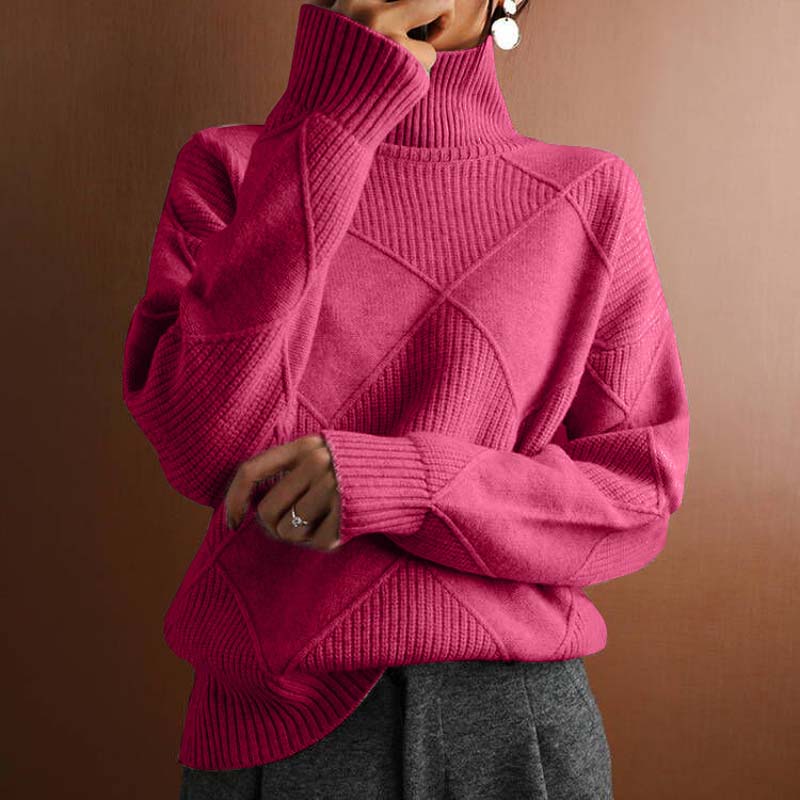 Jersey de Cuello Vuelto en Color Liso