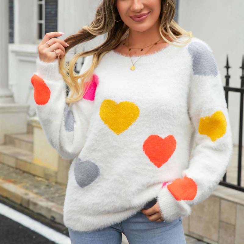 Jersey de Punto con Motivo de Corazón