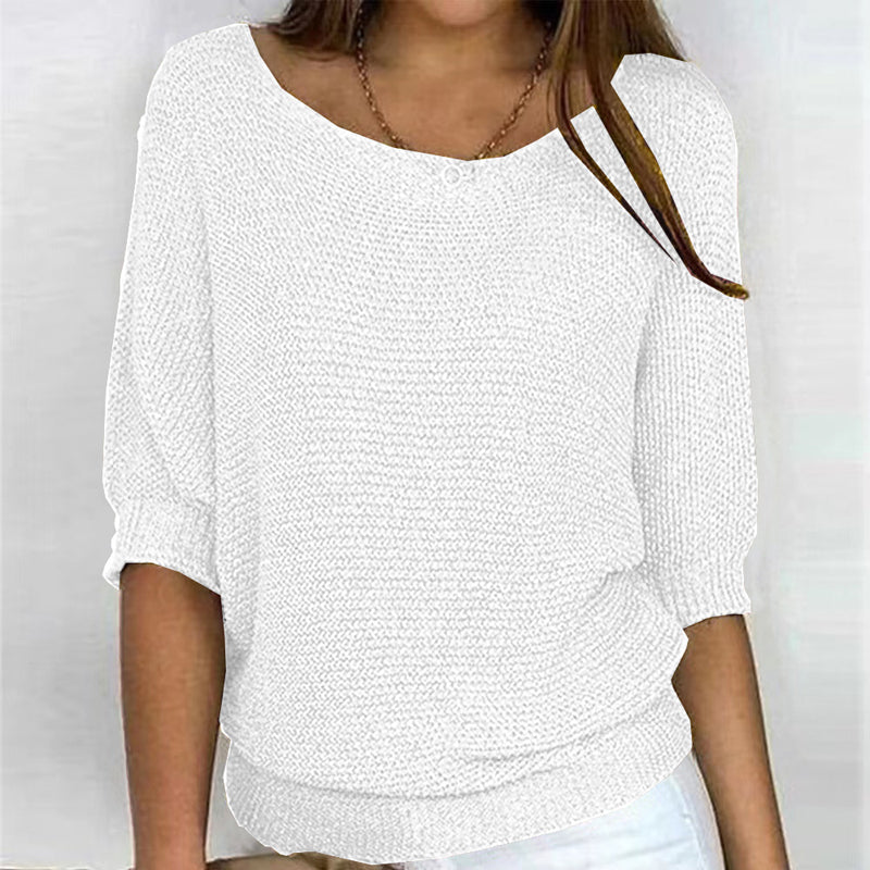 Jersey de Punto Liso Manga Tres Cuartos