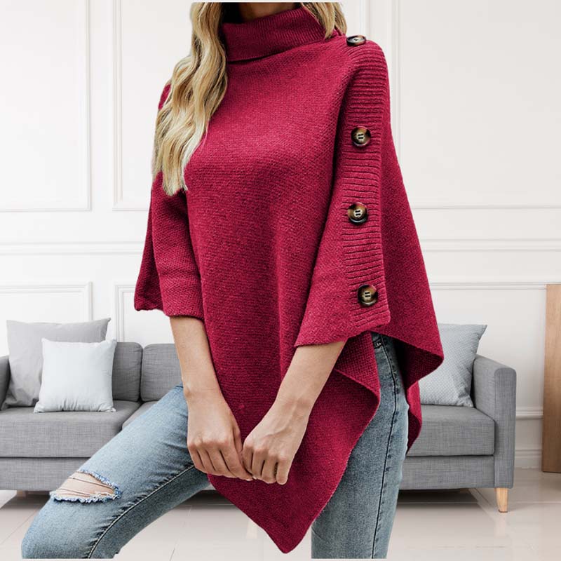 Jersey de Cuello Vuelto con Botones
